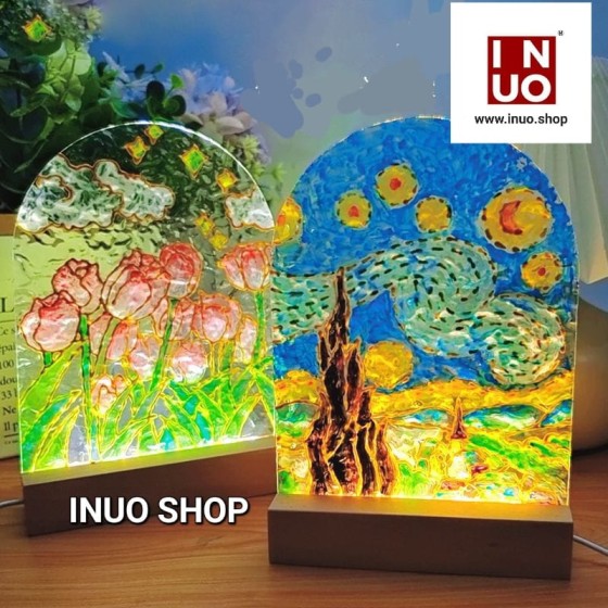 Base led con paleta de diseño artistico